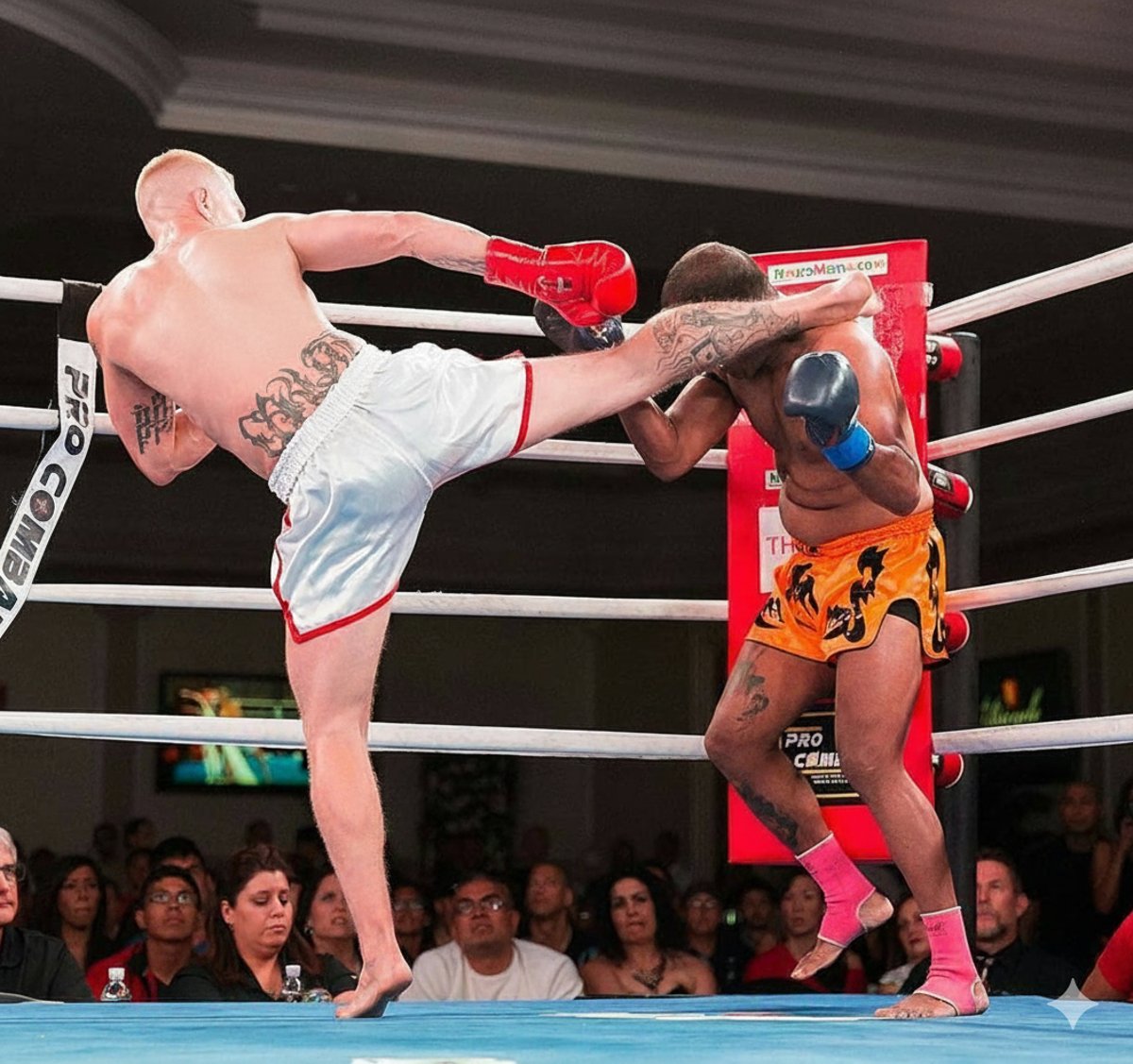 Free Headkicks founder landing a head kick in the ring