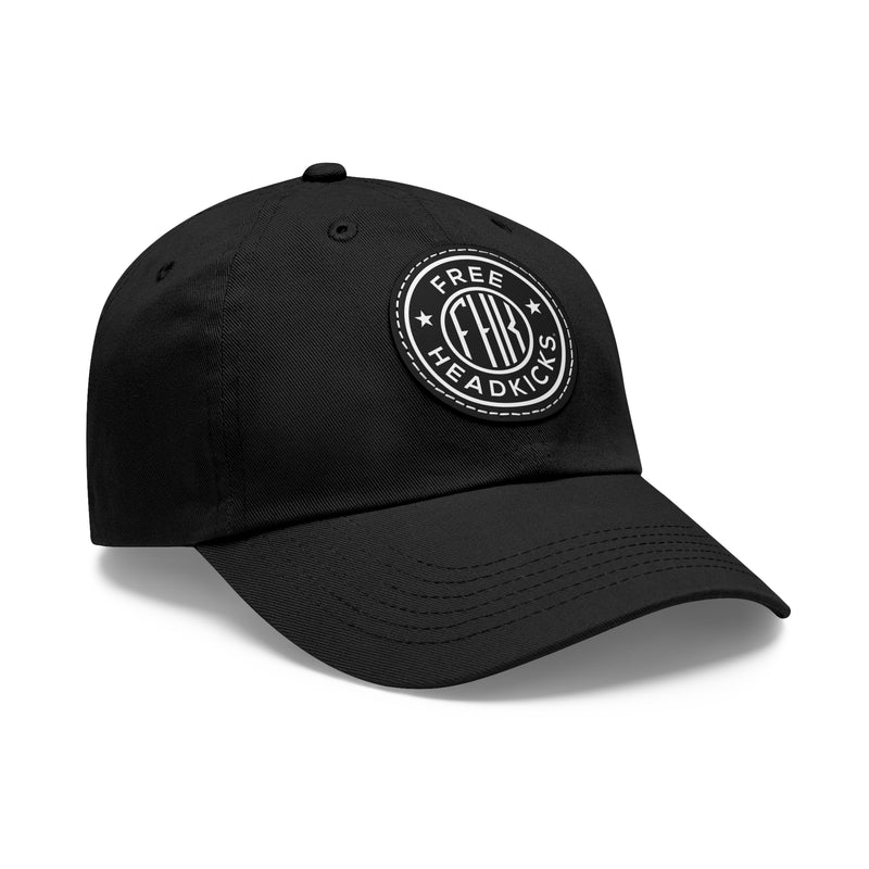 Side view FHK Black w/ Black patch dad hat