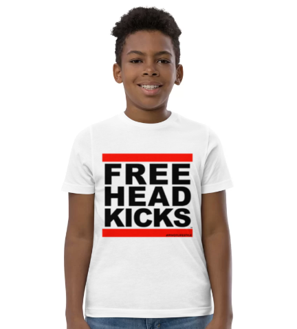 Kid wearing white FHKs t-shirt